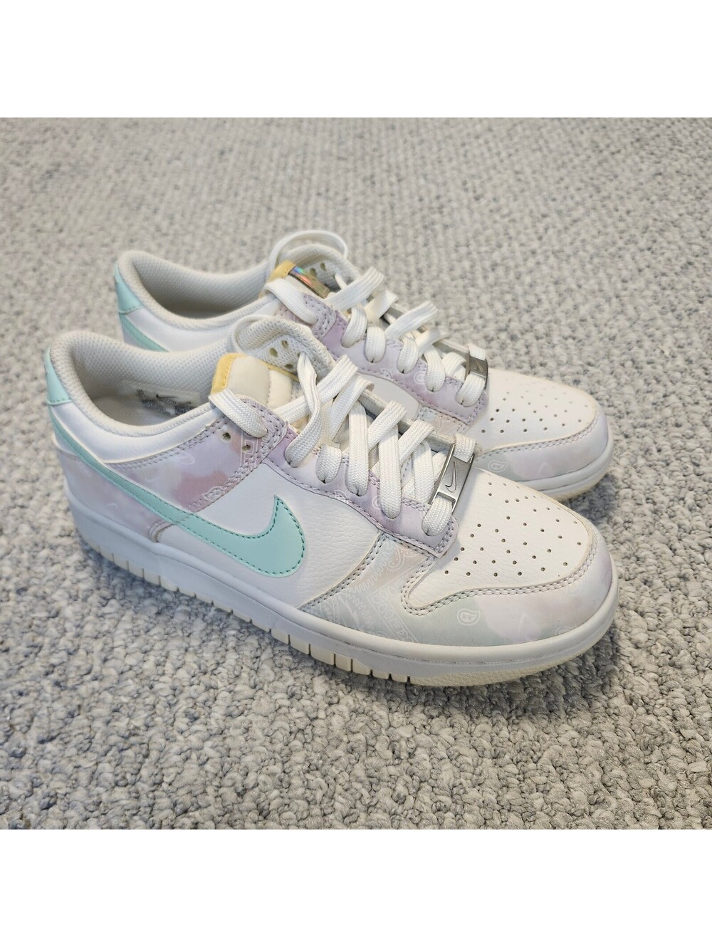 Nike Dunk Low GS Pastel Paisley Multi-Color Sneakers Big Kids Size 5Y
